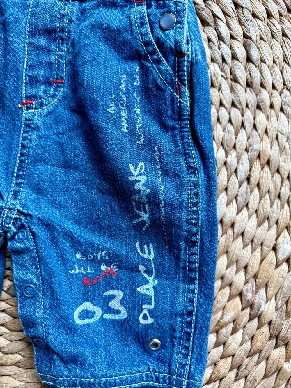 Children’s Place Vintage Y2K Boys Overalls Sz 0-3 Months